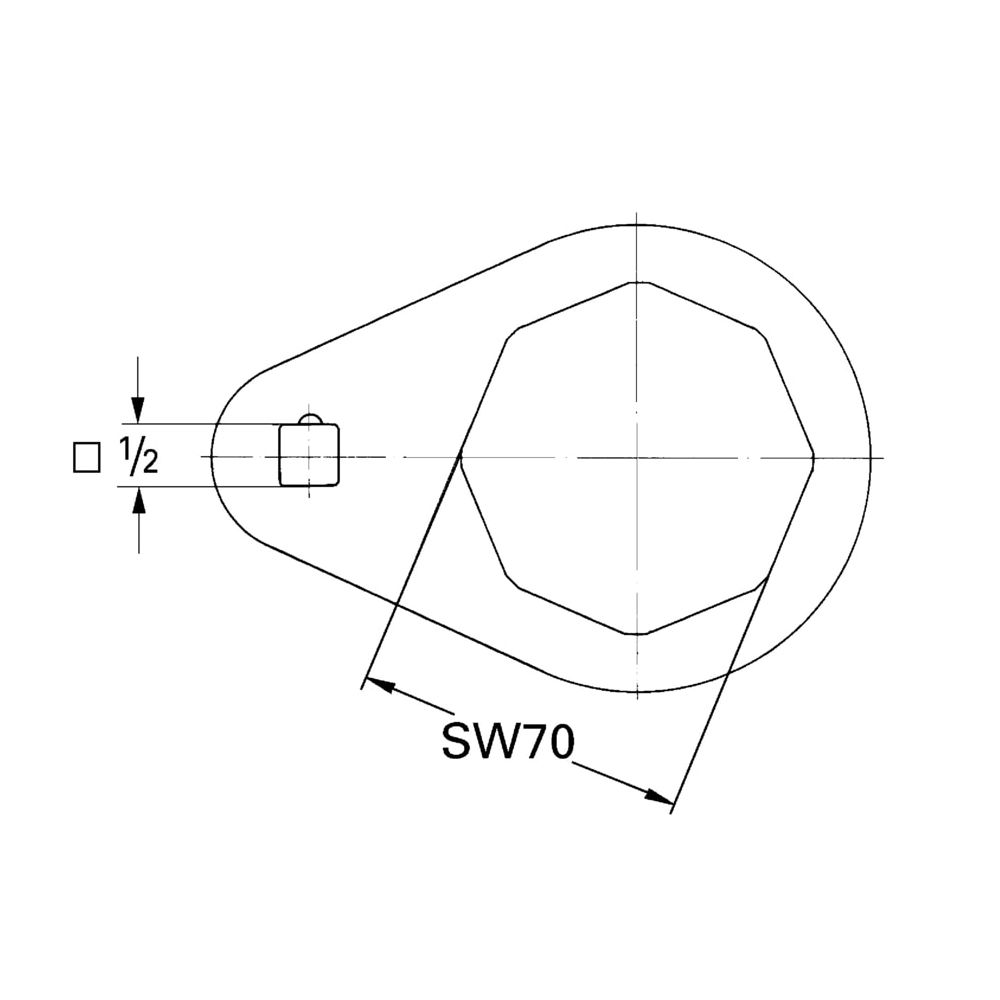 Grohe Flachschlüssel 8-kant, SW 70mm, 19012000... GROHE-19012000  (Abb. 3)