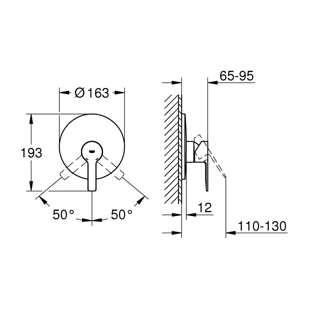 Grohe Lineare Einhand-Brausebatterie, Fertigmontageset, verdeckte Befestigung, Superste... GROHE-19296DC1 4005176412806 (Abb. 3)