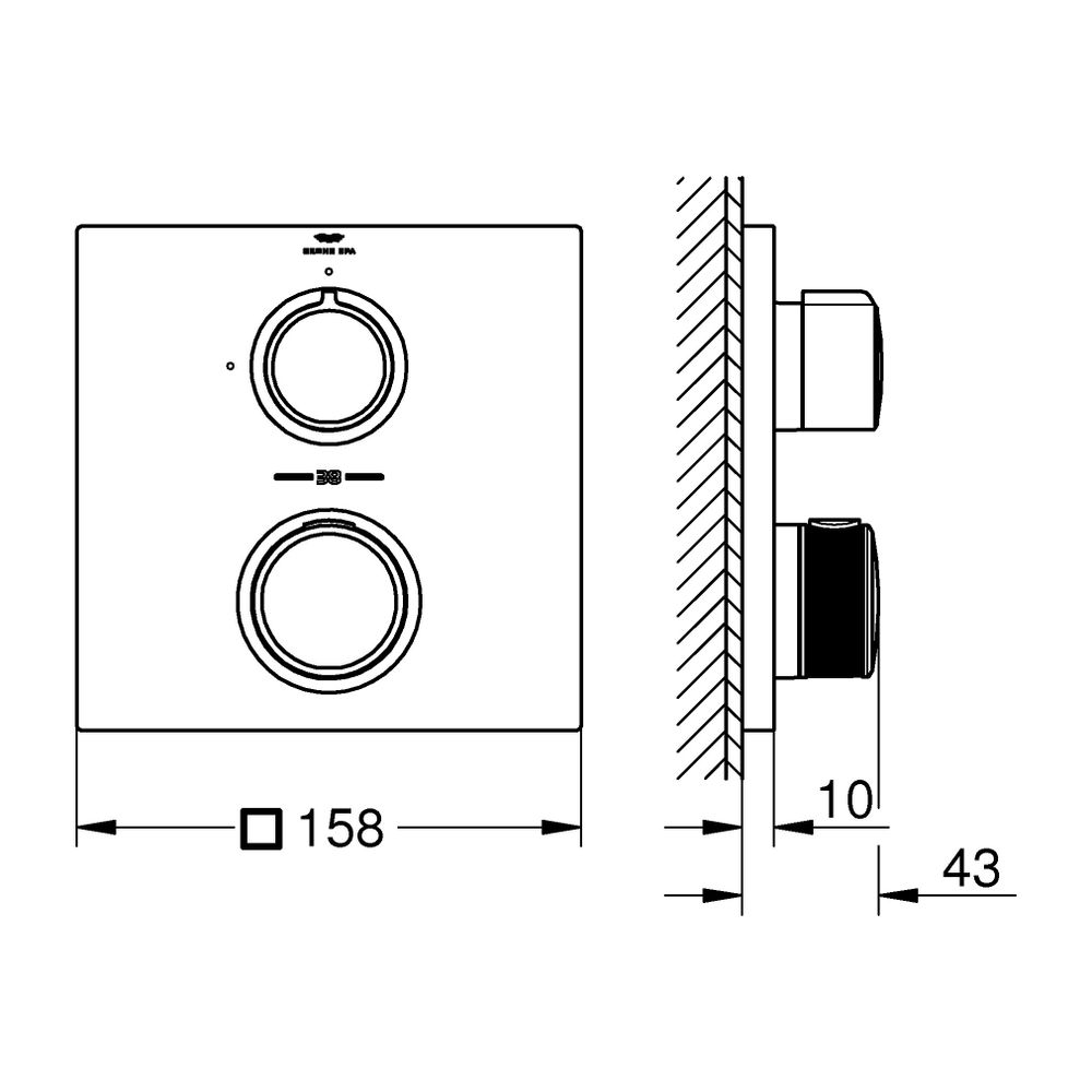 Grohe Allure Thermostat, Warm Sunset, Fertigmontageset für Rapido SmartBox, 1 Absperrve... GROHE-19380DA2 4005176513091 (Abb. 3)