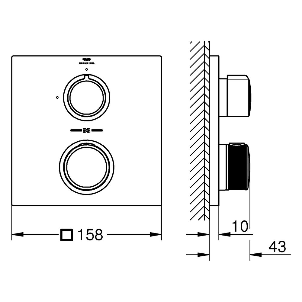 Grohe Allure Thermostat, Fertigmontageset für Rapido SmartBox, 1 Absperrventil, Satin G... GROHE-19380MG2 4005176946530 (Abb. 3)
