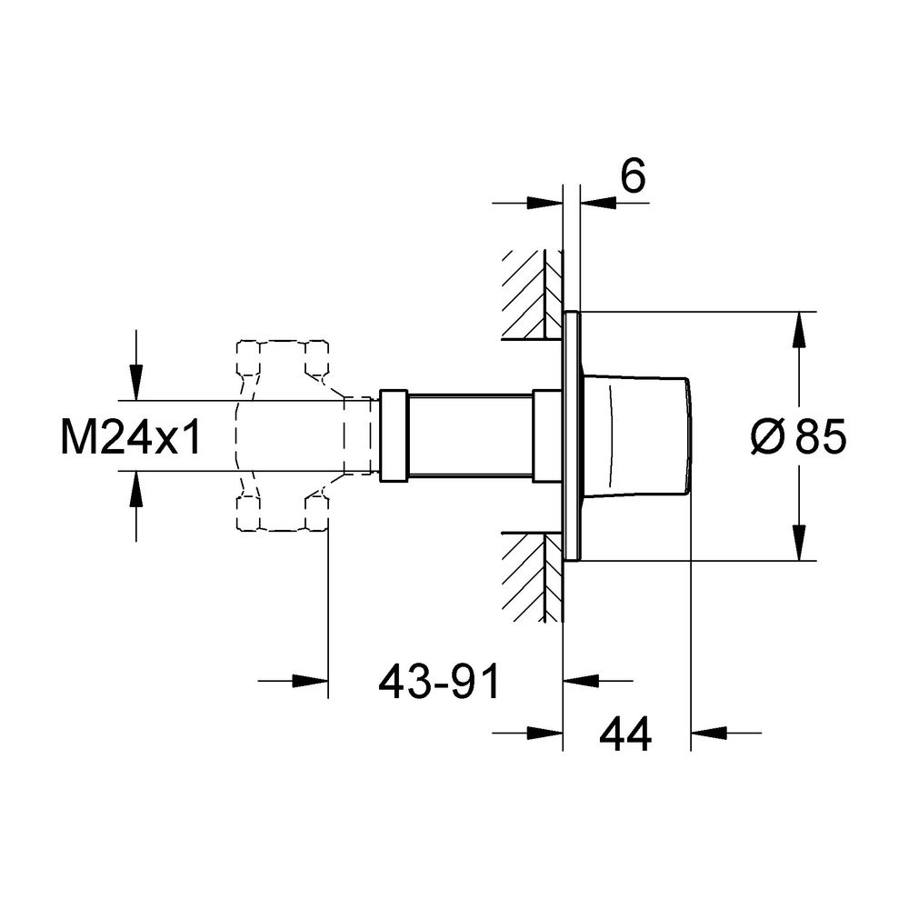 Grohe UP-Ventil Oberbau für 29 032 für Rapido C 35 028, Rosette mit Bajonettverschluss,... GROHE-19444000 4005176840562 (Abb. 3)