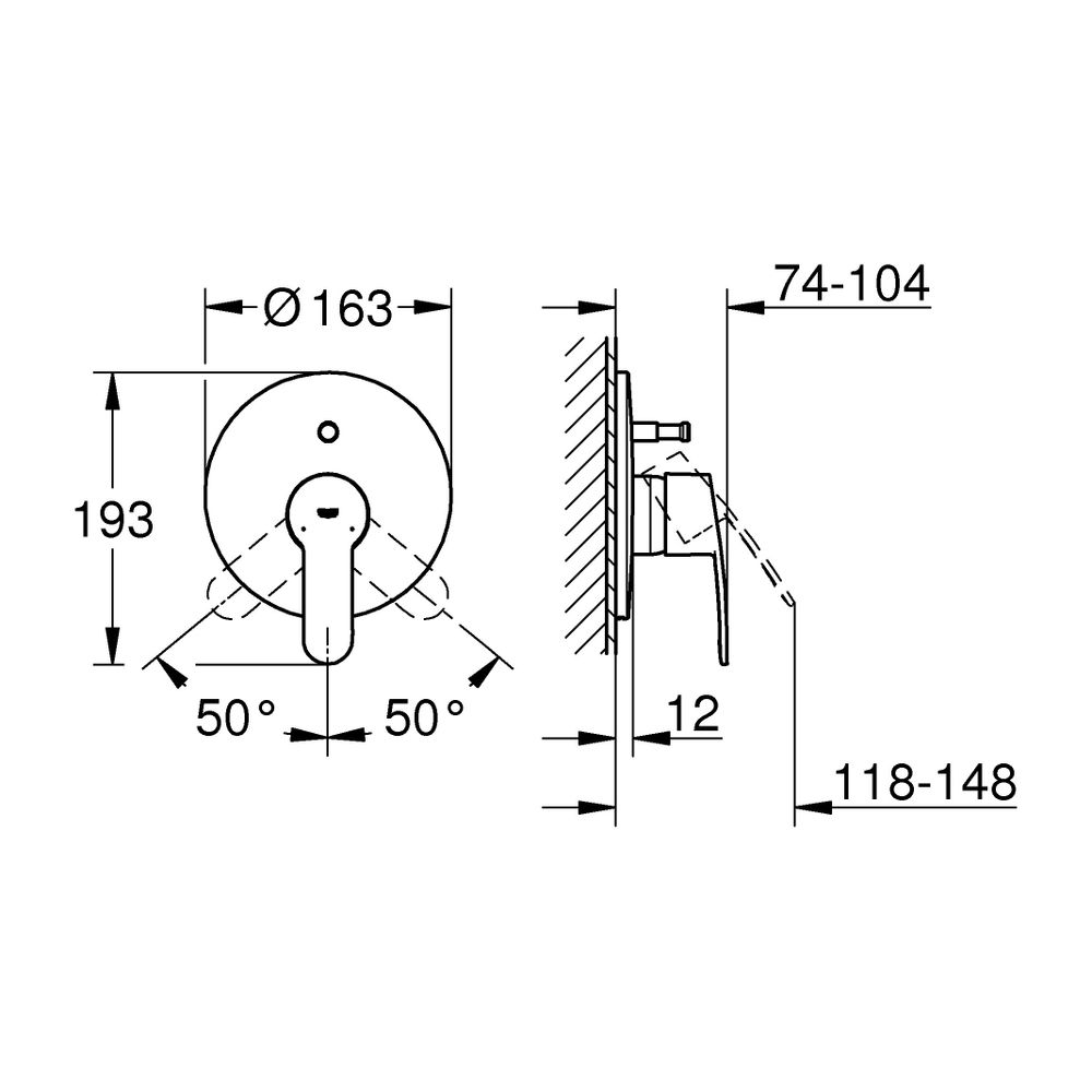 Grohe Eurostyle Cosmopolitan Einhand-Wannenbatterie mit Umstelleinheit, Messing, Chrom,... GROHE-19506002 4005176887185 (Abb. 3)