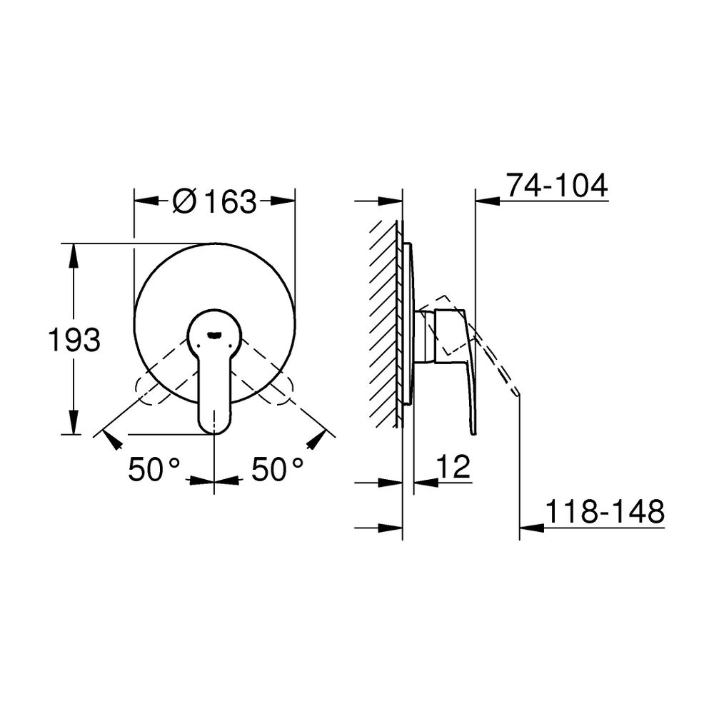 Grohe Eurostyle Cosmopolitan Einhand-Brausebatterie, Fertigmontageset, Messing, Chrom, ... GROHE-19507002 4005176887079 (Abb. 3)
