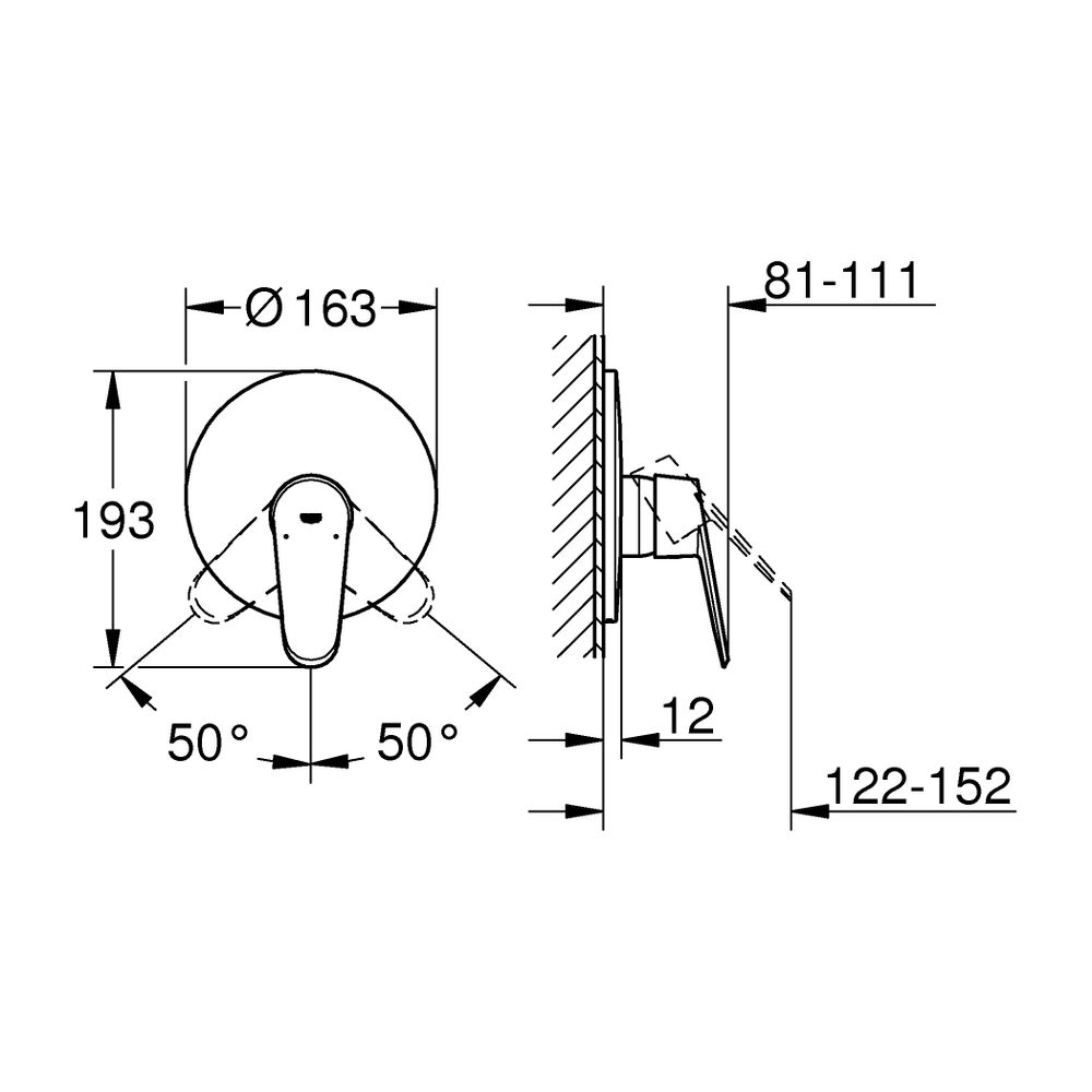 Grohe Eurodisc Cosmopolitan Einhand-Brausebatterie, Fertigmontageset, Messing, Chrom, 1... GROHE-19549002 4005176887758 (Abb. 3)