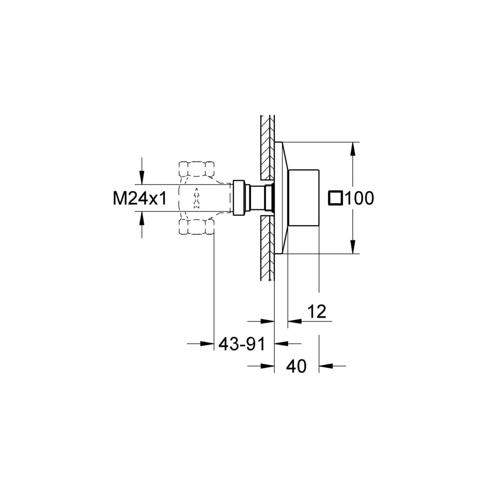 Grohe Allure Brilliant Unterputzventil Oberbau, 43-91mm, Hard Graphite, 19796A00... GROHE-19796A00  (Abb. 3)