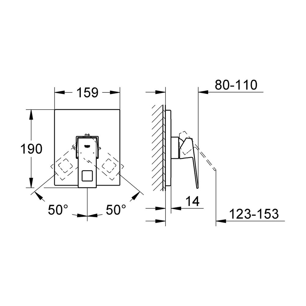 Grohe Eurocube UP-Einhand-Brausebatterie, Fertigmontageset für Rapido E, Chrom, 1989800... GROHE-19898000 4005176901300 (Abb. 3)