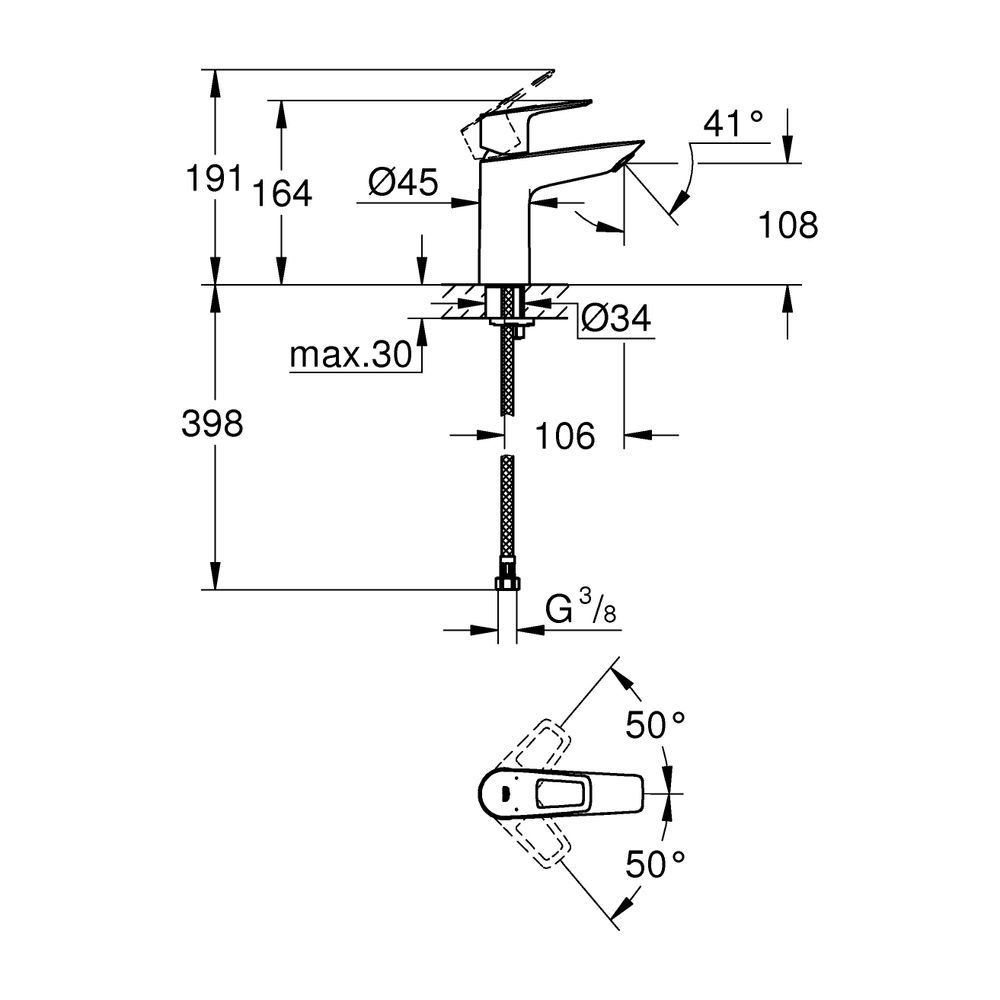 Grohe BauLoop Einhand-Waschtischbatterie 1/2" M-Size chrom 23917001... GROHE-23917001 4005176555787 (Abb. 6)