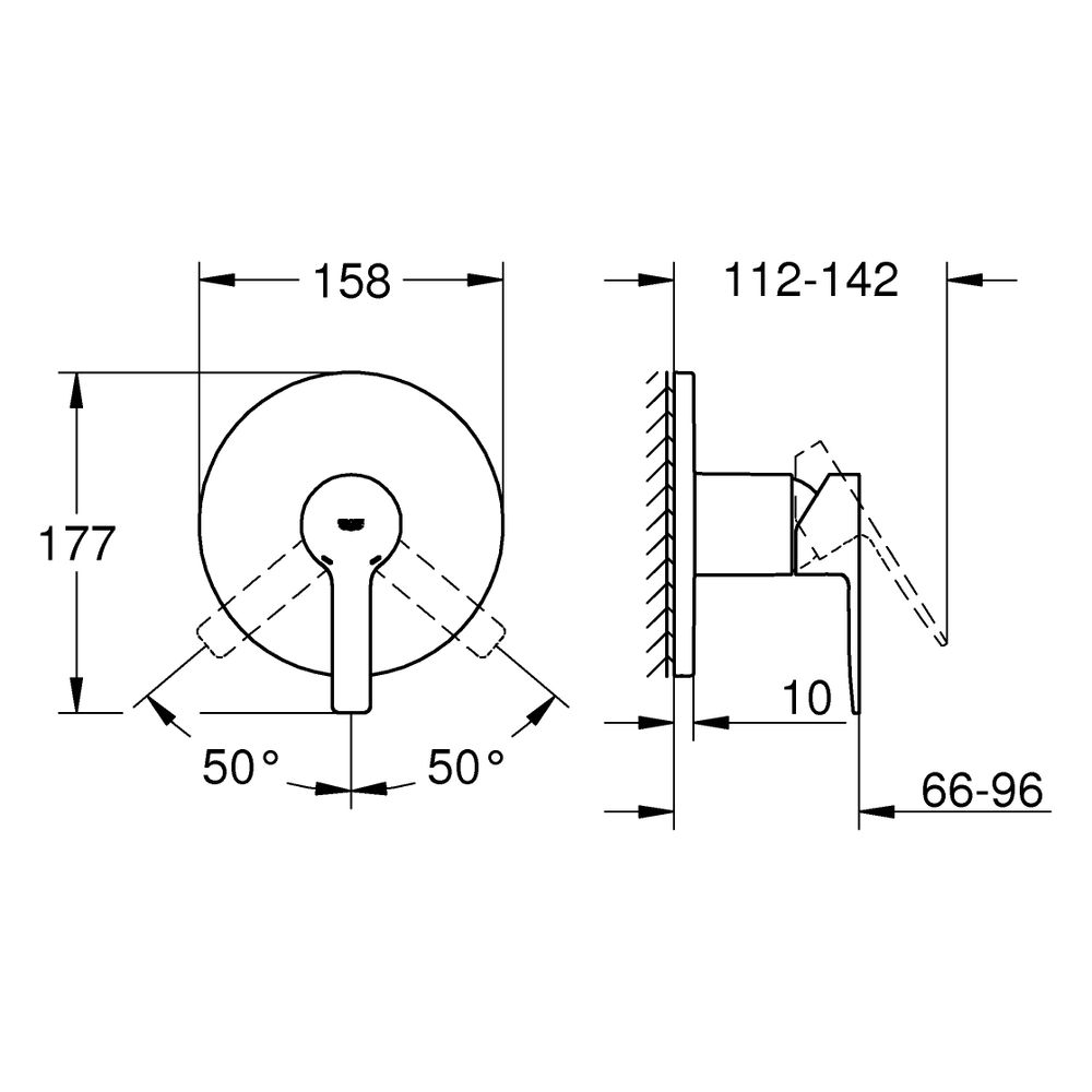 Grohe Lineare Einhand-Brausebatterie, Fertigmontageset für Rapido SmartBox, Cool Sunris... GROHE-24063GN1 4067393101192 (Abb. 3)