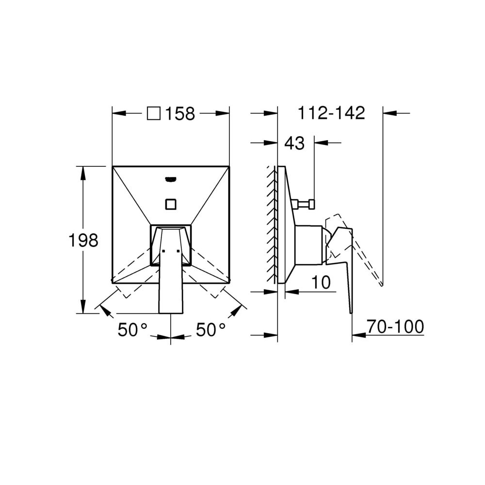 Grohe Allure Brilliant Einhand-Wannenbatterie, Fertigmontageset für Rapido SmartBox, Hard Graphite, ... GROHE-24072A00  (Abb. 3)