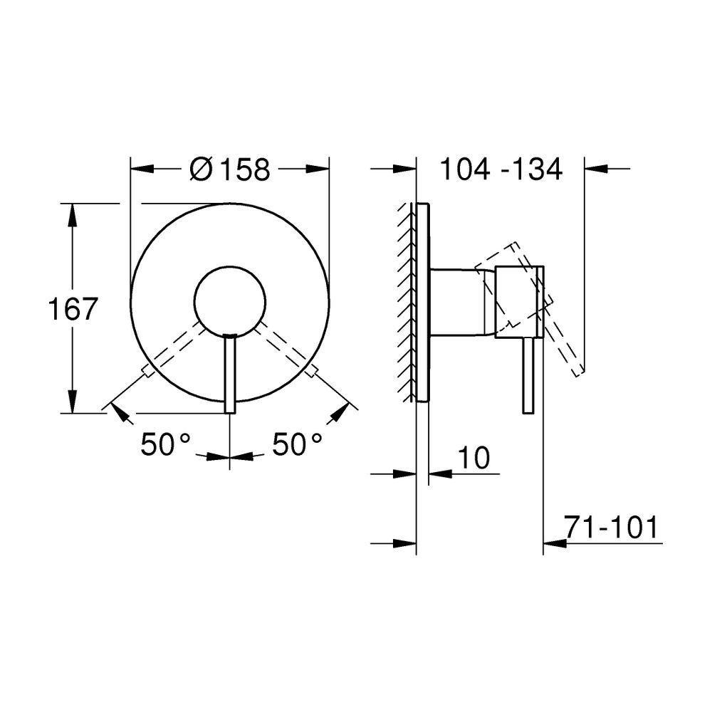 Grohe Atrio Einhand-Bidetbatterie, Cool Sunrise gebürstet, Fertigmontageset für Rapido ... GROHE-24354GN0 4005176952142 (Abb. 3)