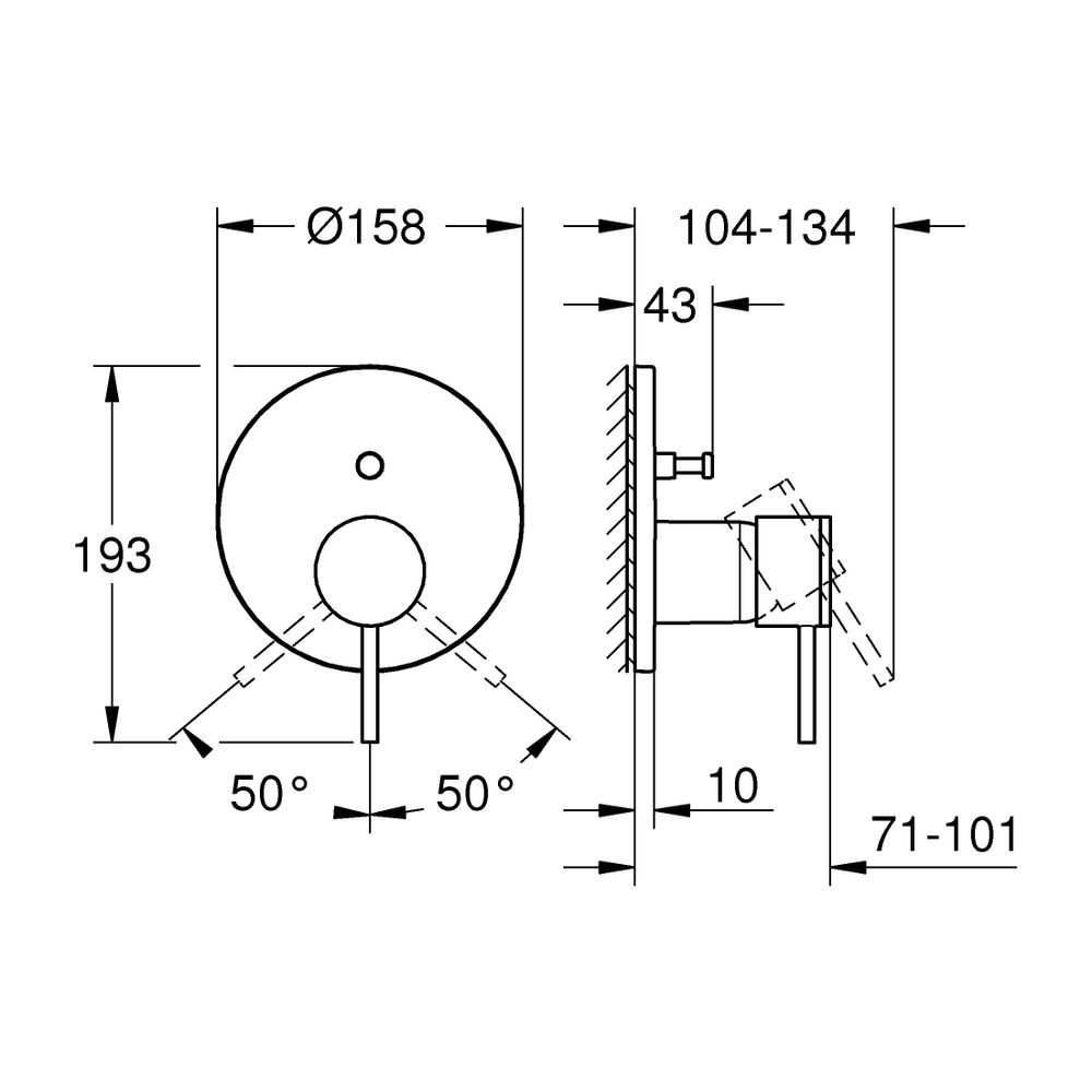 Grohe Atrio Einhand-Wannenbatterie Cool Sunrise gebürstet, Fertigmontageset für Rapido ... GROHE-24355GN0 4005176952166 (Abb. 3)