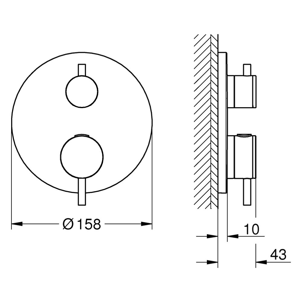 Grohe Atrio Thermostat-Brausebatterie, Fertigmontageset für Rapido SmartBox, Satin Stee... GROHE-24357MS0 4005176945717 (Abb. 3)