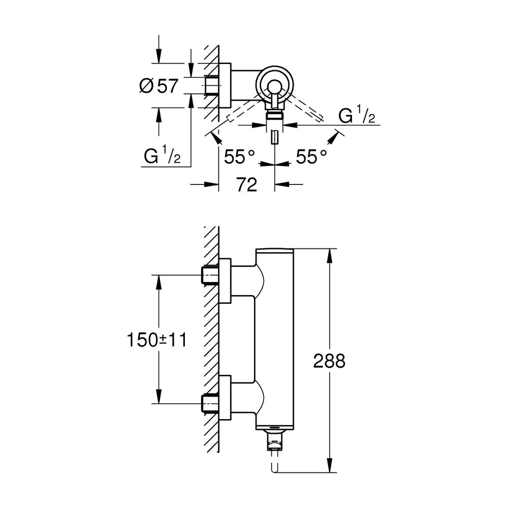 Grohe Atrio Einhand-Brausebatterie Warm Sunset gebürstet, Wandmontage... GROHE-24366DL0 4005176952333 (Abb. 3)