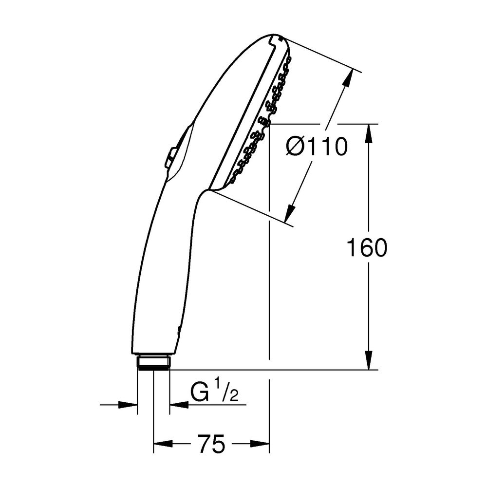 Grohe Tempesta 110 Handbrause, 2 Strahlarten Rain/Jet, maximaler Durchfluss bei 3bar 7,... GROHE-26161003 4005176680649 (Abb. 3)