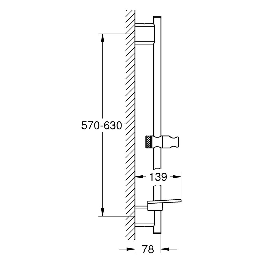 Grohe Rainshower SmartActive Brausestange, 600mm, Ablage, Cool Sunrise gebürstet, 26602... GROHE-26602GN0 4005176558689 (Abb. 3)