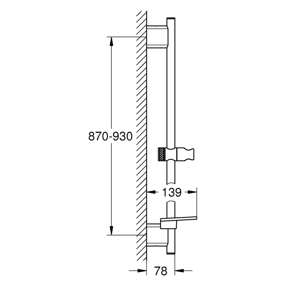 Grohe Rainshower SmartActive Brausestange, 900mm, Ablage, Mattschwarz, 266032430... GROHE-266032430 4005176755705 (Abb. 3)