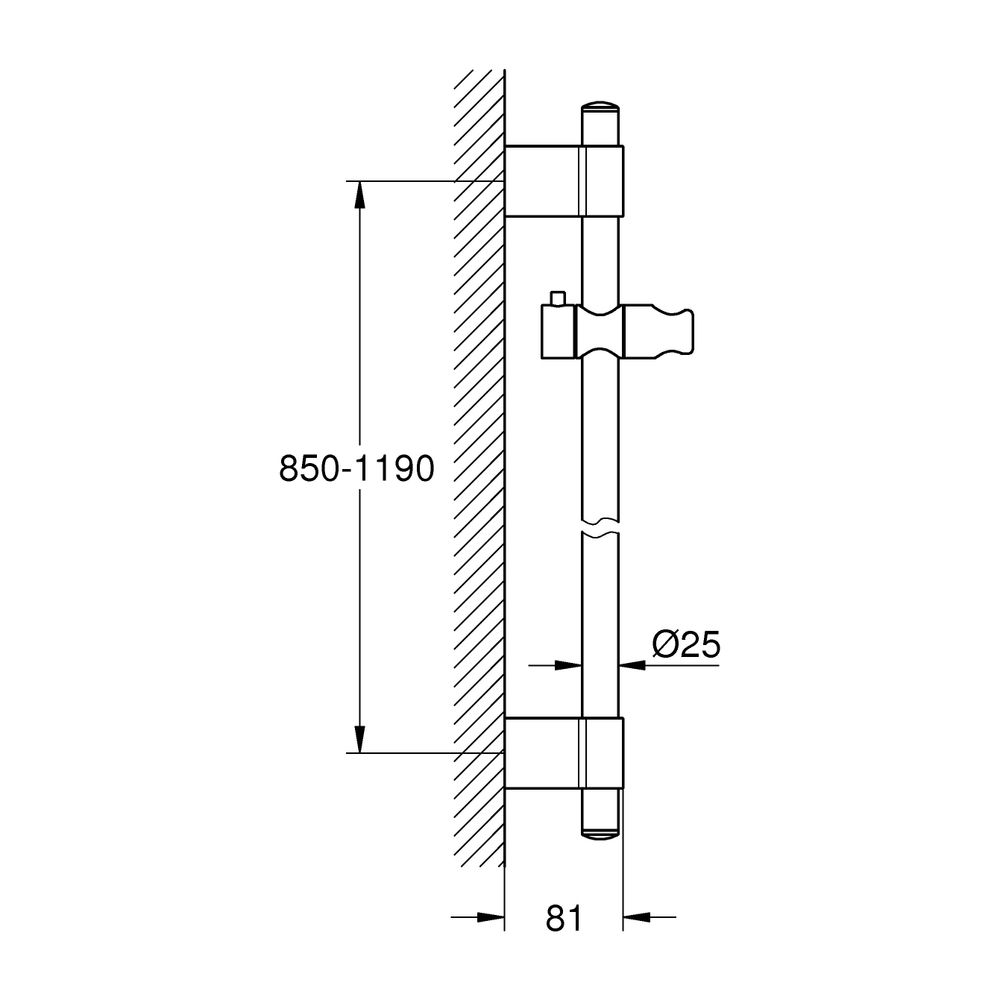 Grohe Rainshower Brausestange, 1150mm, mit FastFixation Plus, Chrom, 27136001... GROHE-27136001 4005176870965 (Abb. 8)
