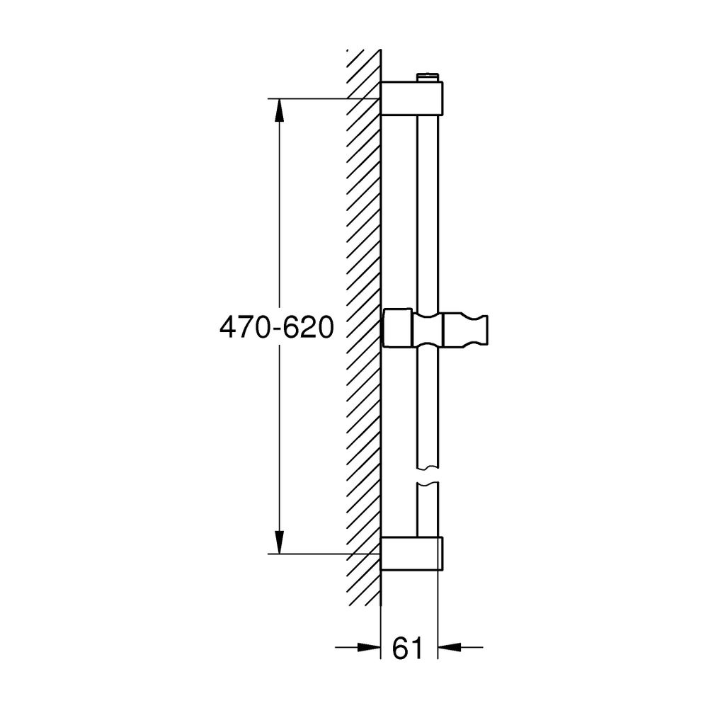 Grohe Tempesta Brausestange 600mm Mattschwarz, mit Wandhaltern, Gleiter und Gelenkstüc... GROHE-275232431 4067393016090 (Abb. 3)