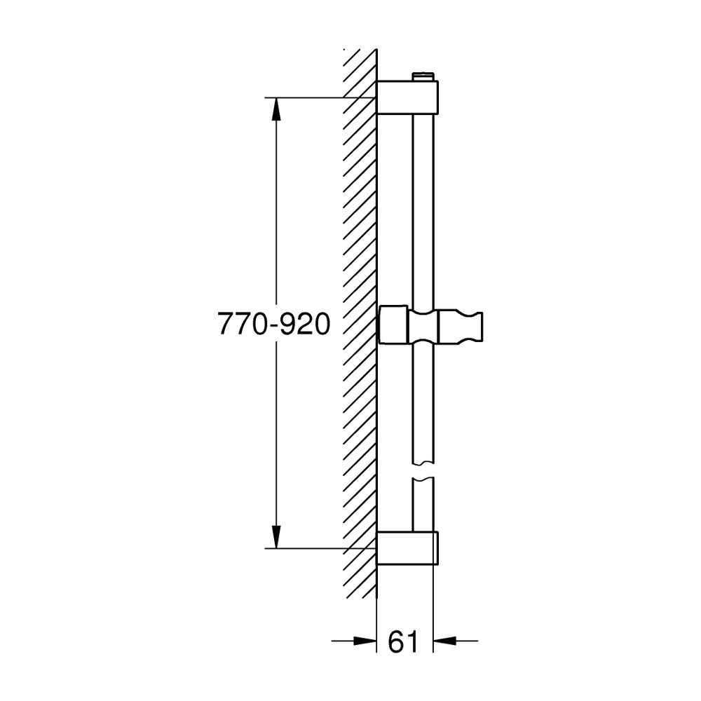 Grohe Tempesta Brausestange 900mm Mattschwarz, mit Wandhaltern, Gleiter und Gelenkstüc... GROHE-275242431 4067393016106 (Abb. 3)