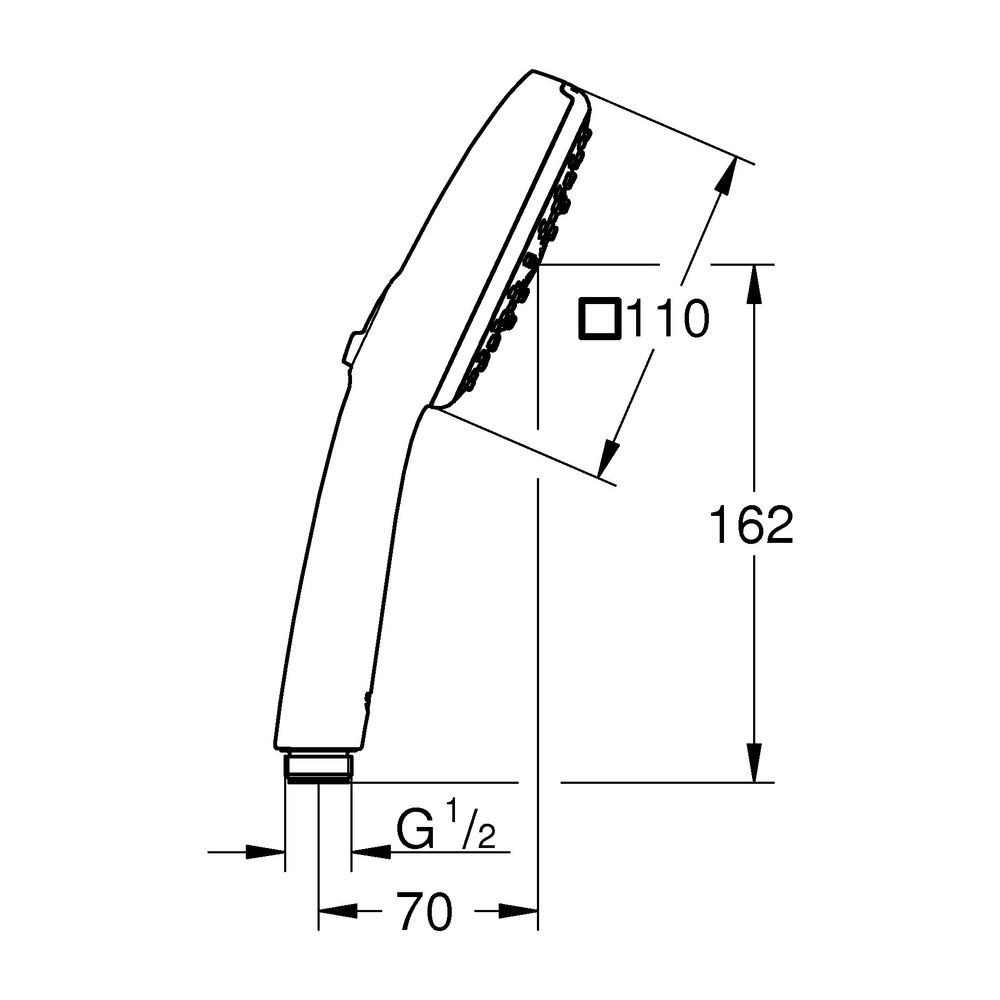 Grohe Tempesta Cube 110 Handbrause, 3 Strahlarten Rain/Jet/Massage, maximaler Durchflus... GROHE-27574003 4005176744389 (Abb. 3)