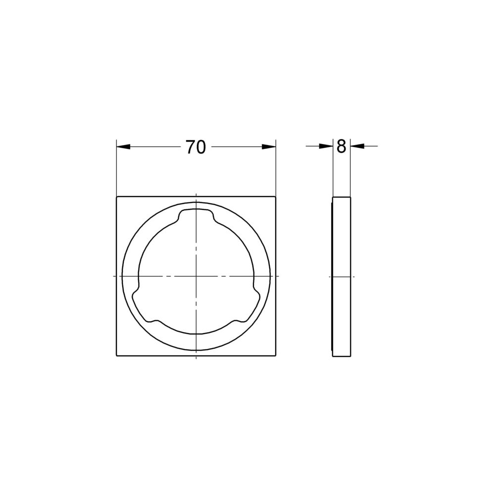 Grohe Ausgleichsscheibe für Rainshower F-Series eckige Konsole, StarLight, 27617000... GROHE-27617000  (Abb. 3)