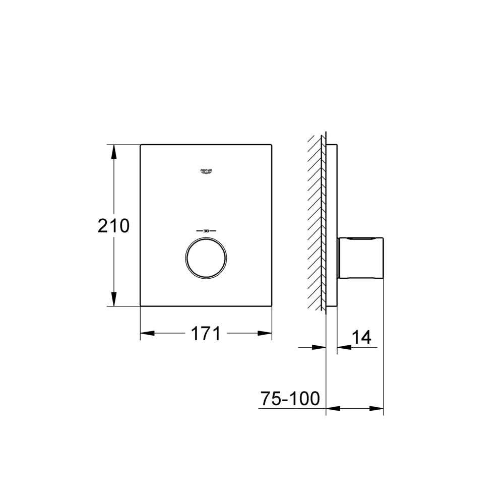 Grohe Thermostatbatterie Grohtherm F Chrom Fertigmontageset für Rapido T, Chrom... GROHE-27619000 4005176898297 (Abb. 3)