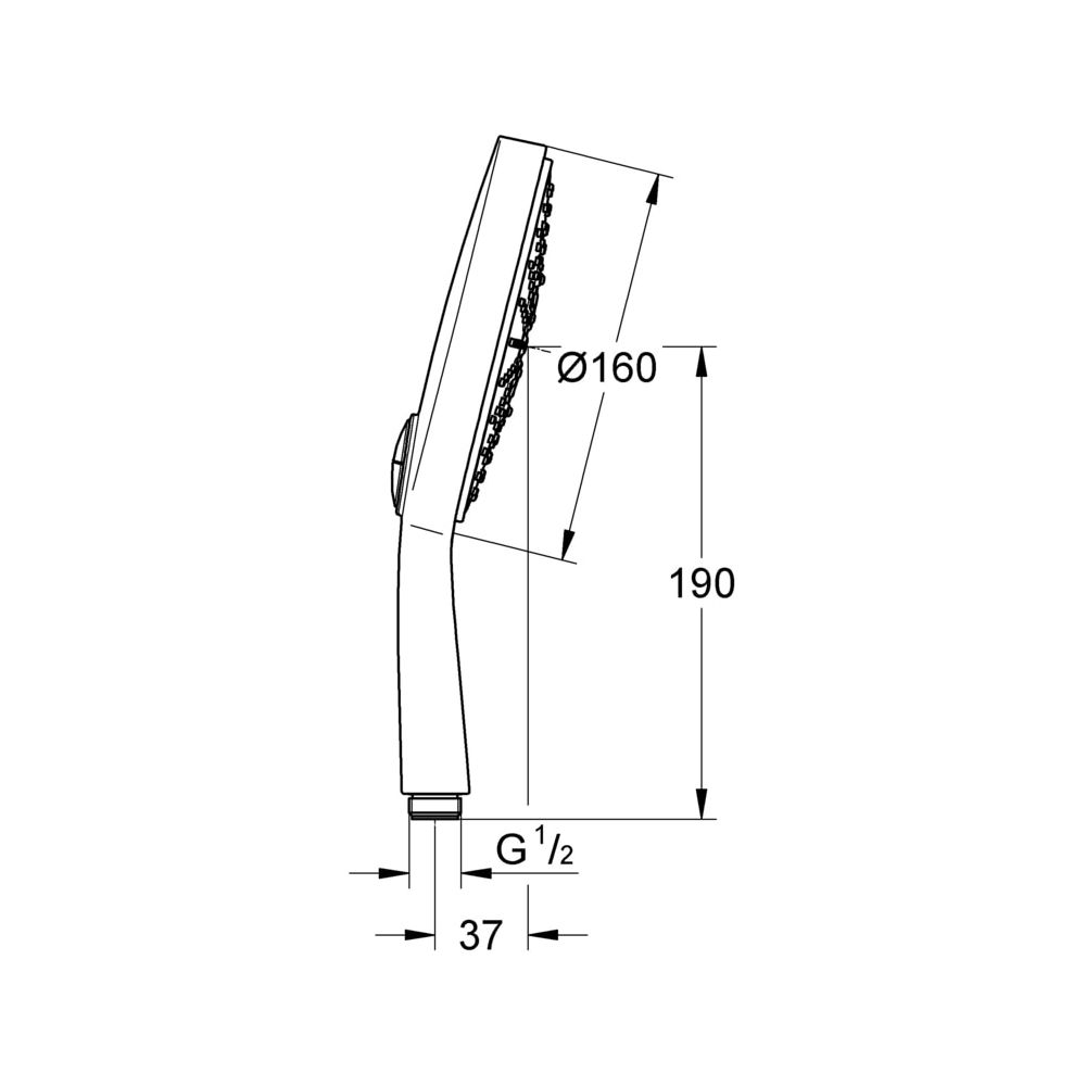 Grohe Power and Soul Cosmopolitan 160 Handbrause, 4plus Strahlarten, 9,5l/min Durchflusskonstanthalt... GROHE-27668000  (Abb. 3)