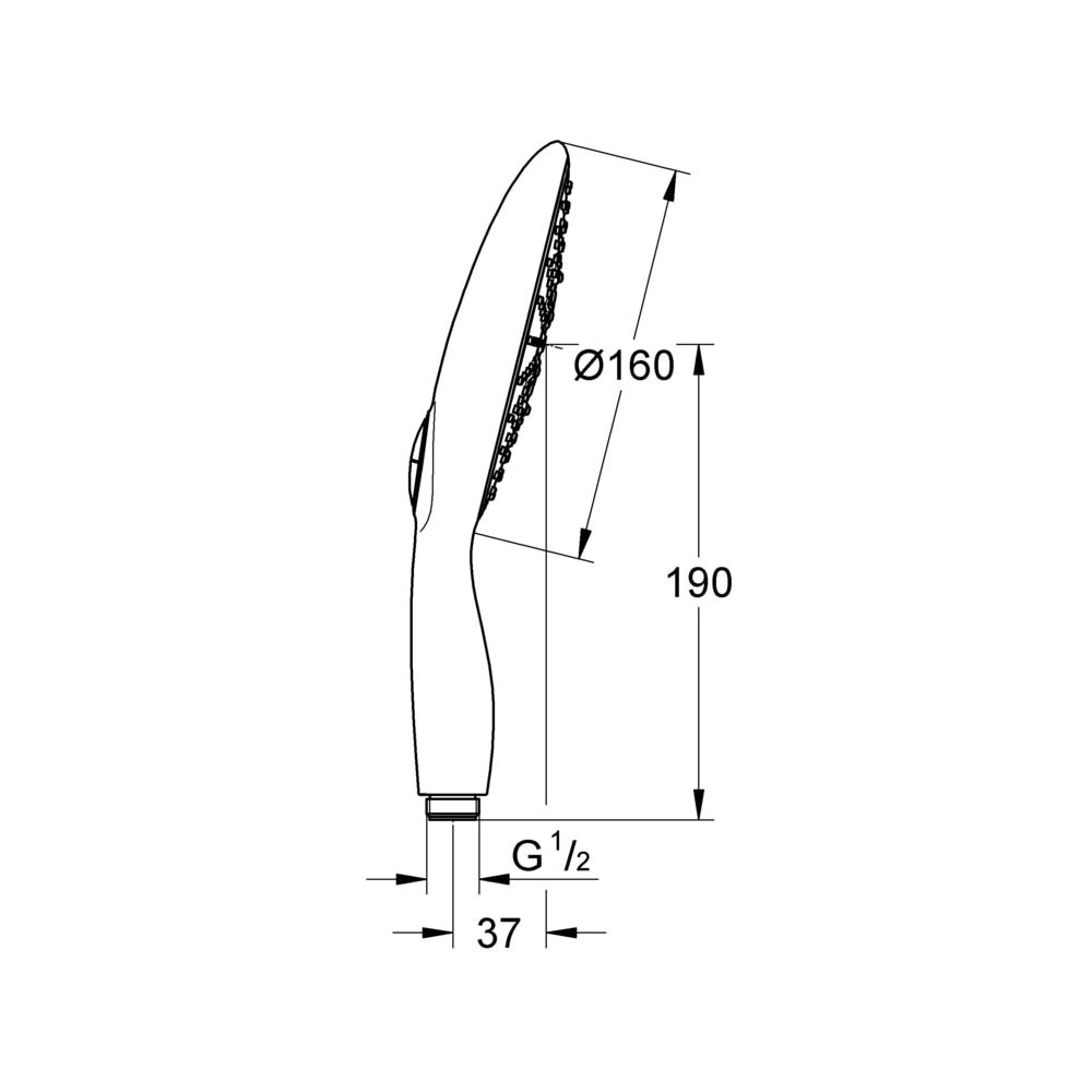 Grohe Power and Soul 160 Handbrause, 4plus Strahlarten, 9,5l/min Durchflusskonstanthalter, Chrom, 27... GROHE-27675000  (Abb. 3)
