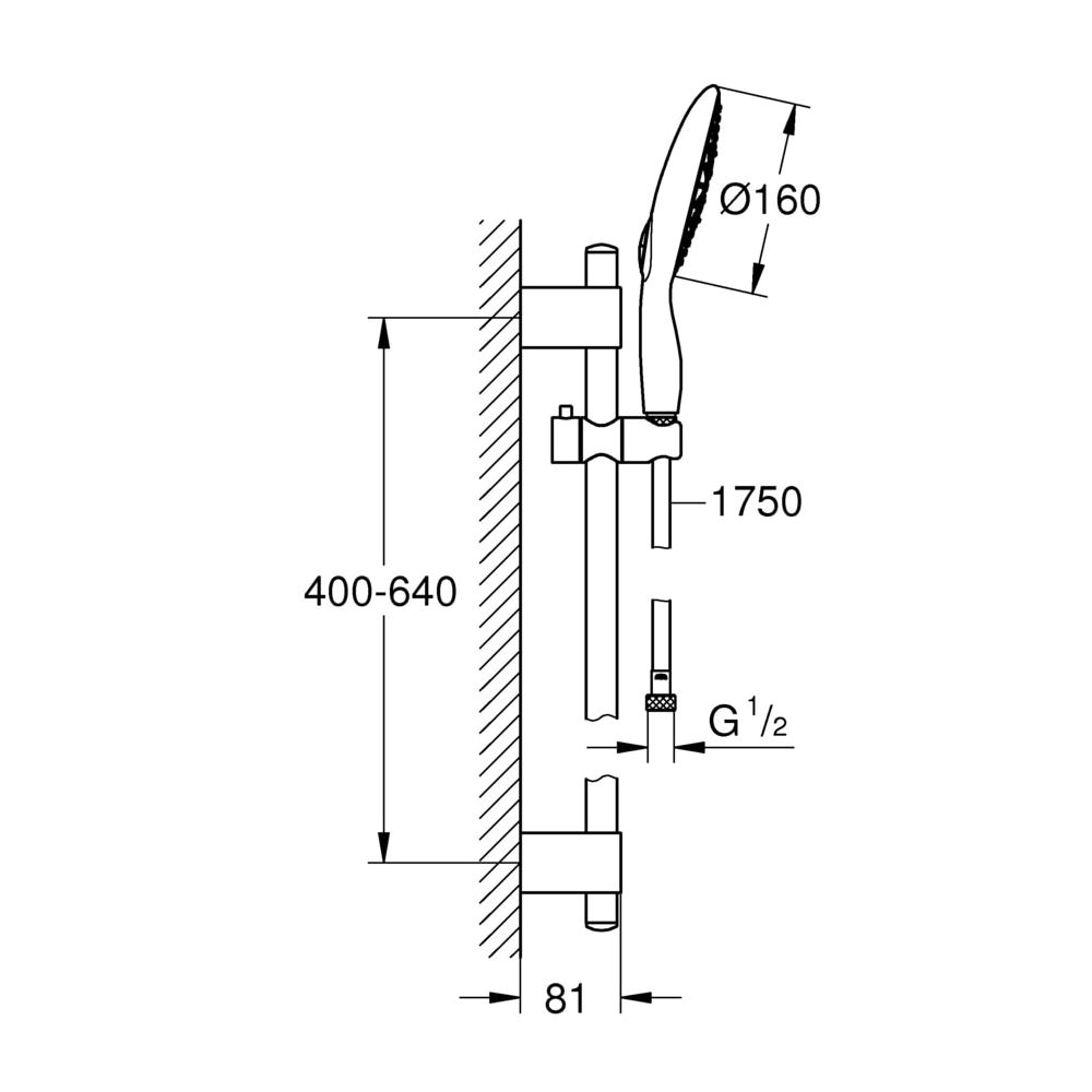 Grohe Power and Soul 160 Brausestangenset, 600mm 4plus Strahlarten, Chrom, 27748000... GROHE-27748000 4005176912948 (Abb. 3)