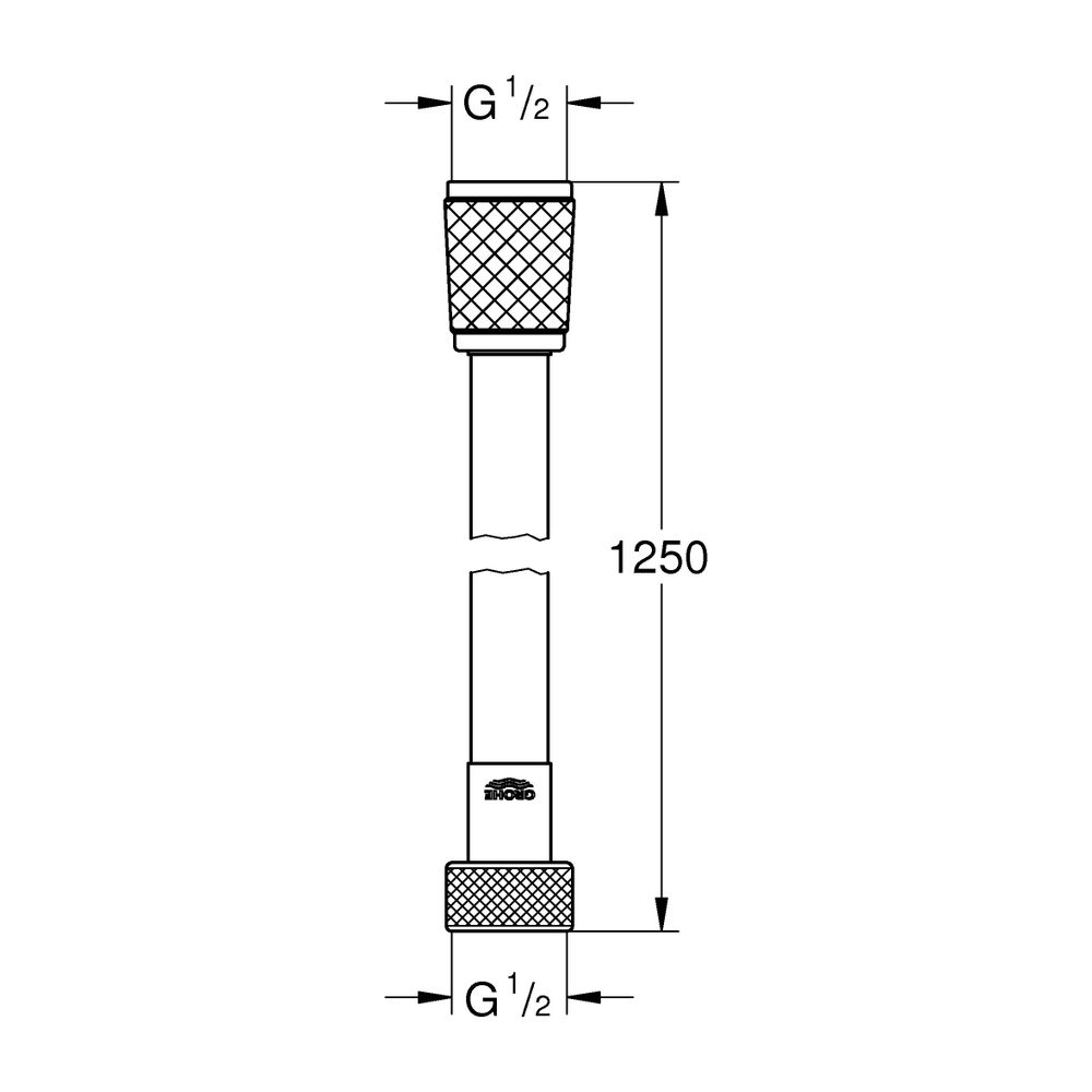 Grohe Brauseschlauch Relexaflex, 1,25m, Universalanschluss 1/2"x1/2", Chrom, 28150002... GROHE-28150002 4005176605598 (Abb. 3)