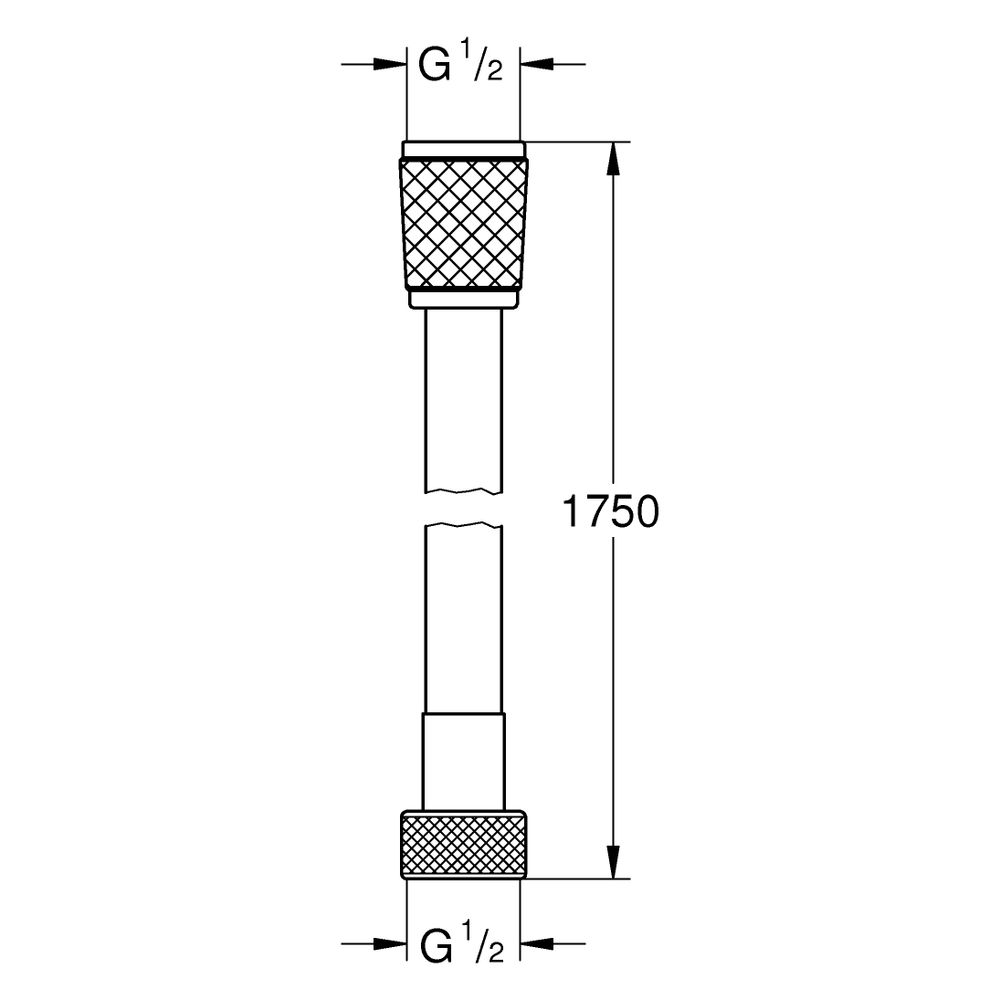 Grohe Relexaflex Brauseschlauch, Universalanschluss 1/2" x 1/2", 1750mm, Chrom, 2815400... GROHE-28154002 4005176605574 (Abb. 4)
