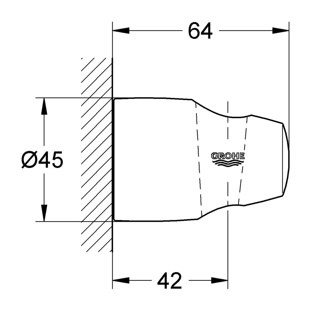 Grohe Movario Wandbrausehalter, nicht verstellbar, Kunststoff, Chrom, 28403000... GROHE-28403000 4005176264511 (Abb. 3)