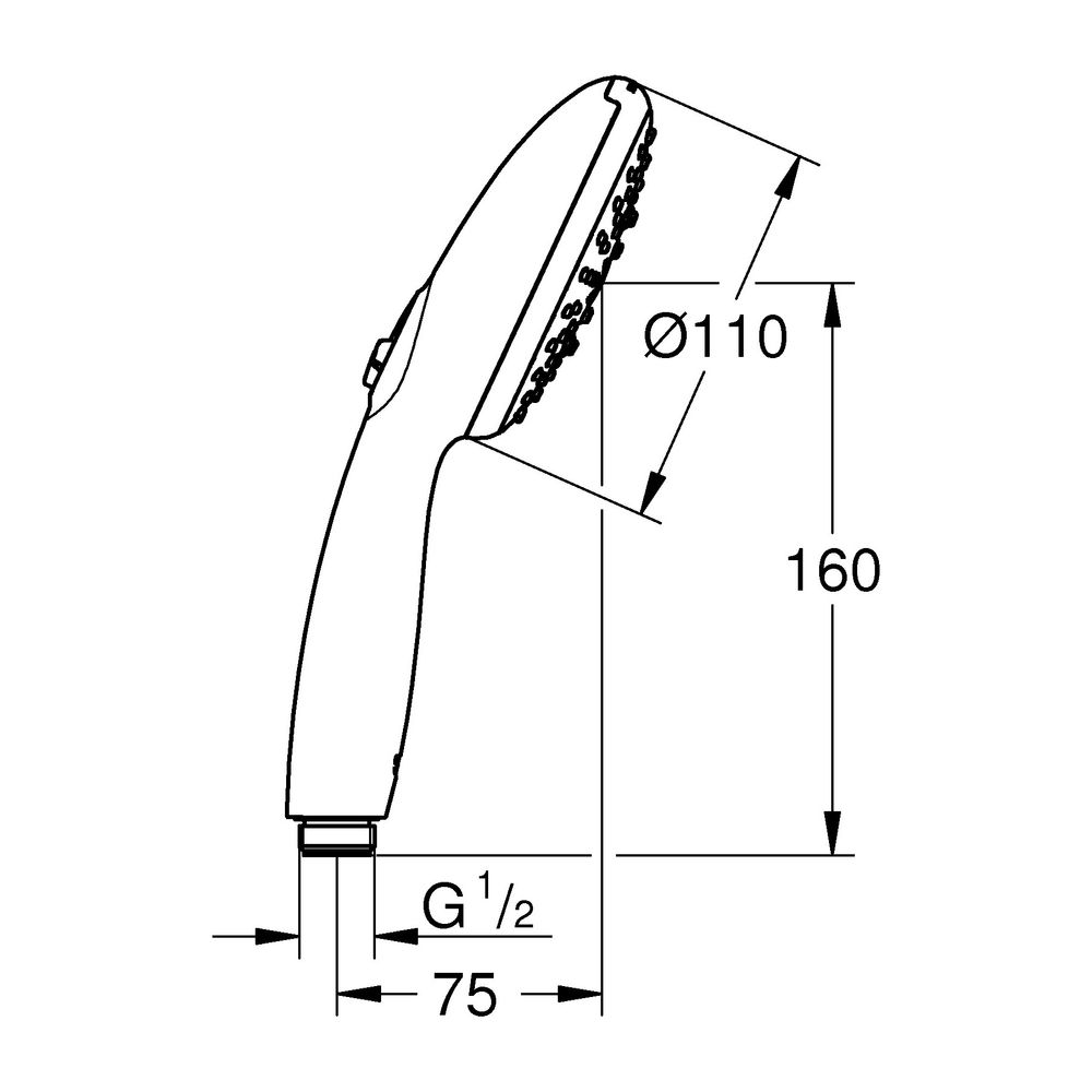 Grohe Tempesta 110 Handbrause, 3 Strahlarten Rain/Jet/Massage, maximaler Durchfluss bei... GROHE-28419003 4005176681042 (Abb. 3)