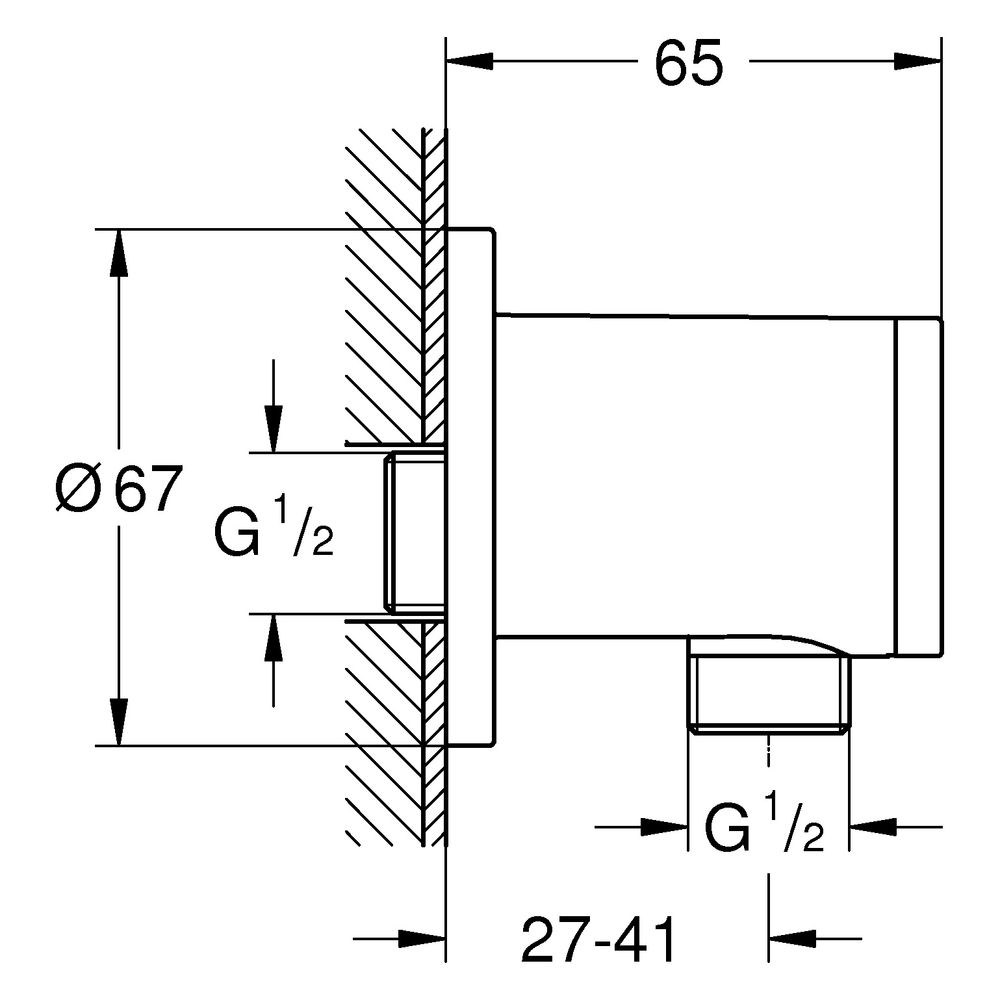 Grohe Tempesta Wandanschlussbogen, Außengewinde, Mattschwarz, 286712431... GROHE-286712431 4067393061878 (Abb. 3)
