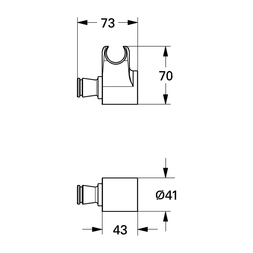 Grohe Relexa Handbrausehalter Wandhalterung, Messing, Chrom, 28703000... GROHE-28703000 4005176137396 (Abb. 3)