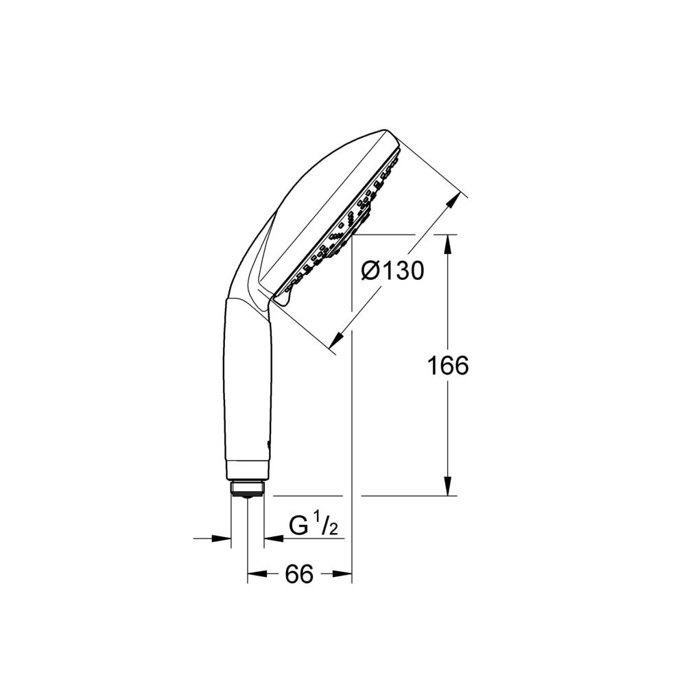 Grohe Rainshower Classic 130 Handbrause, Durchmesser 130mm, 3 Strahlarten, Chrom, 28764... GROHE-28764000 4005176820113 (Abb. 3)
