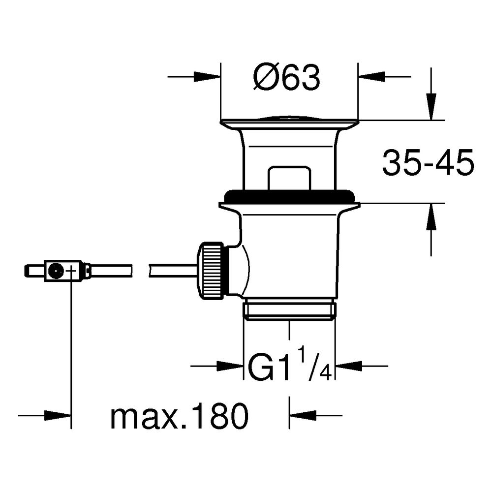 Grohe Ablaufgarnitur 1 1/4" für Waschtisch-/Bidet-Armaturen, mit Überlauf, Satin Graphi... GROHE-28910MG0 4067393027430 (Abb. 3)