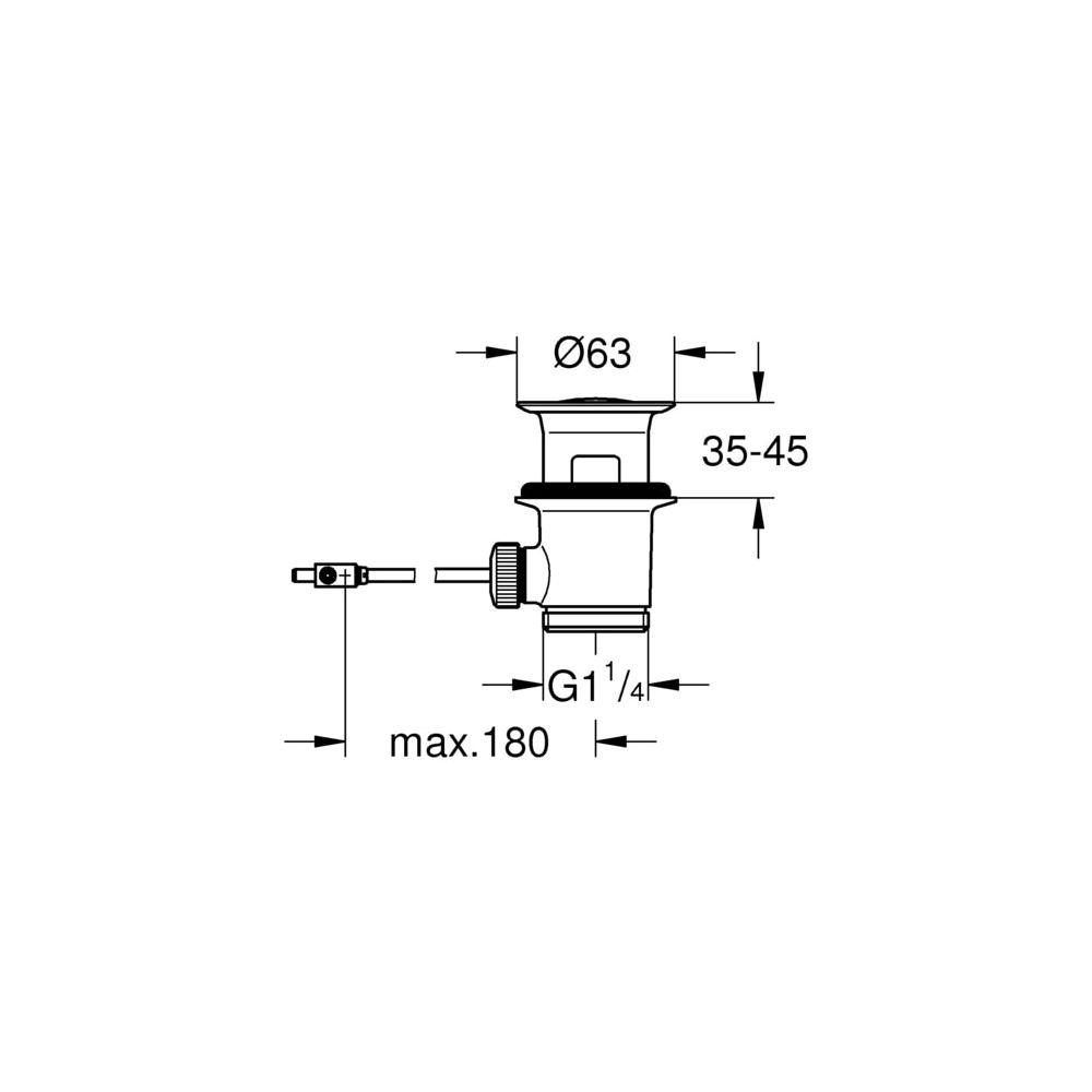 Grohe Ablaufgarnitur 1 1/4" für Waschtisch-/Bidet-Armaturen, mit Überlauf, Edelmessing/Schwarz, 2891... GROHE-28910Z00  (Abb. 3)