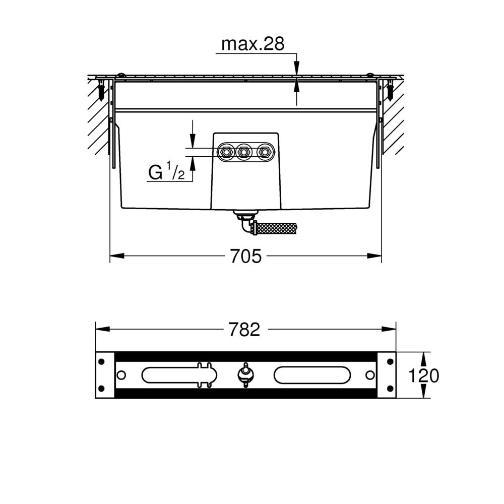 Grohe 4/5-L-Wannenkombination Unterbau für Fliesenbankmontage, 29037001... GROHE-29037001 4005176455490 (Abb. 3)