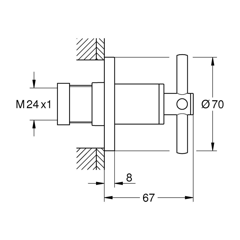 Grohe Atrio Unterputz-Ventil-Oberbau Warm Sunset gebürstet, mit Kreuzgriffen für UP-Ven... GROHE-29396DL0 4005176952456 (Abb. 3)