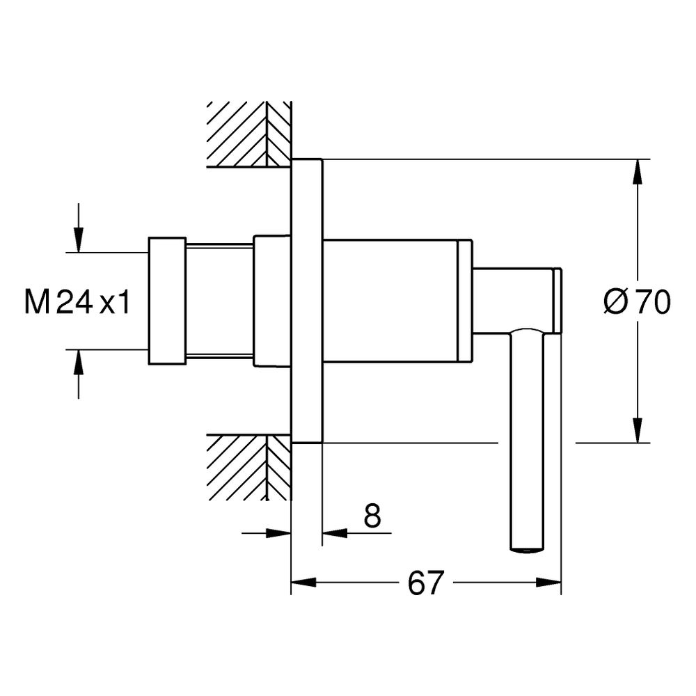 Grohe Atrio Unterputzventil-Oberbau 29396 mit Hebelgriffen für Unterputzventile 35028 o... GROHE-29397KF0 4067393055907 (Abb. 3)