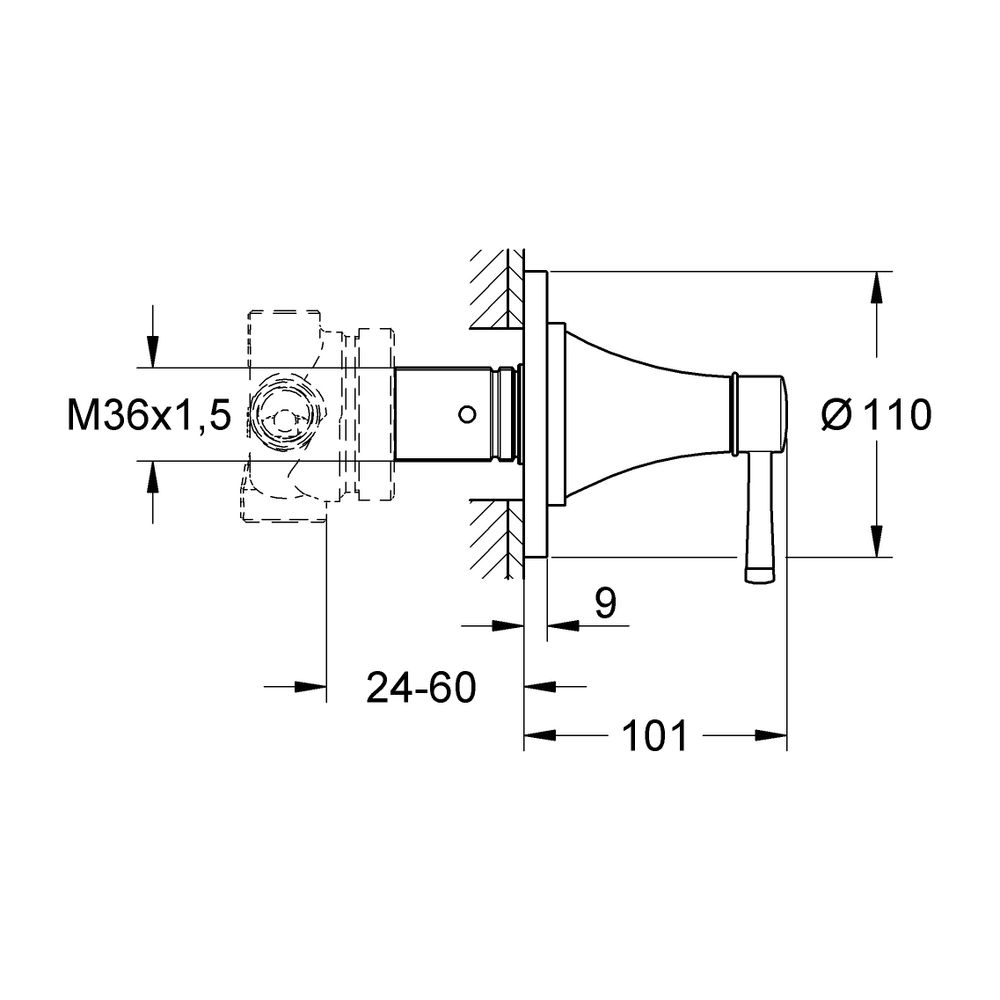 Grohe Grandera 5-Wege Umstellung Chrom Fertigmontageset... GROHE-29419000 4005176757877 (Abb. 3)