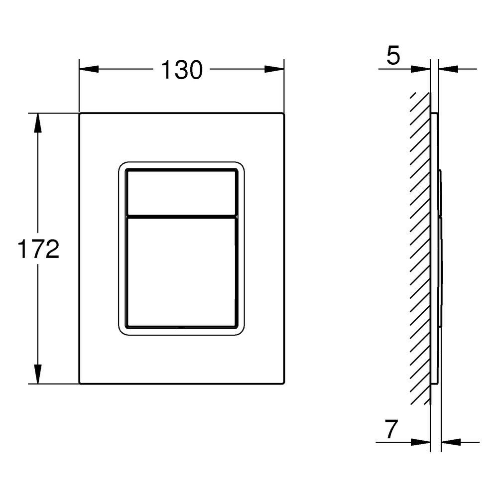 Grohe Skate Cosmopolitan S WC-Betätigung, 130x172mm, für kleinen Revisionsschacht, senk... GROHE-37535A00 4005176431364 (Abb. 5)
