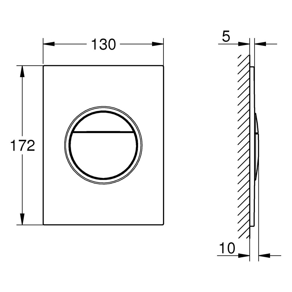 Grohe Nova Cosmopolitan S WC-Betätigung, 2-Mengen-Spülung oder Start-Stopp-Betätigung, ... GROHE-37601GL0 4005176524271 (Abb. 5)
