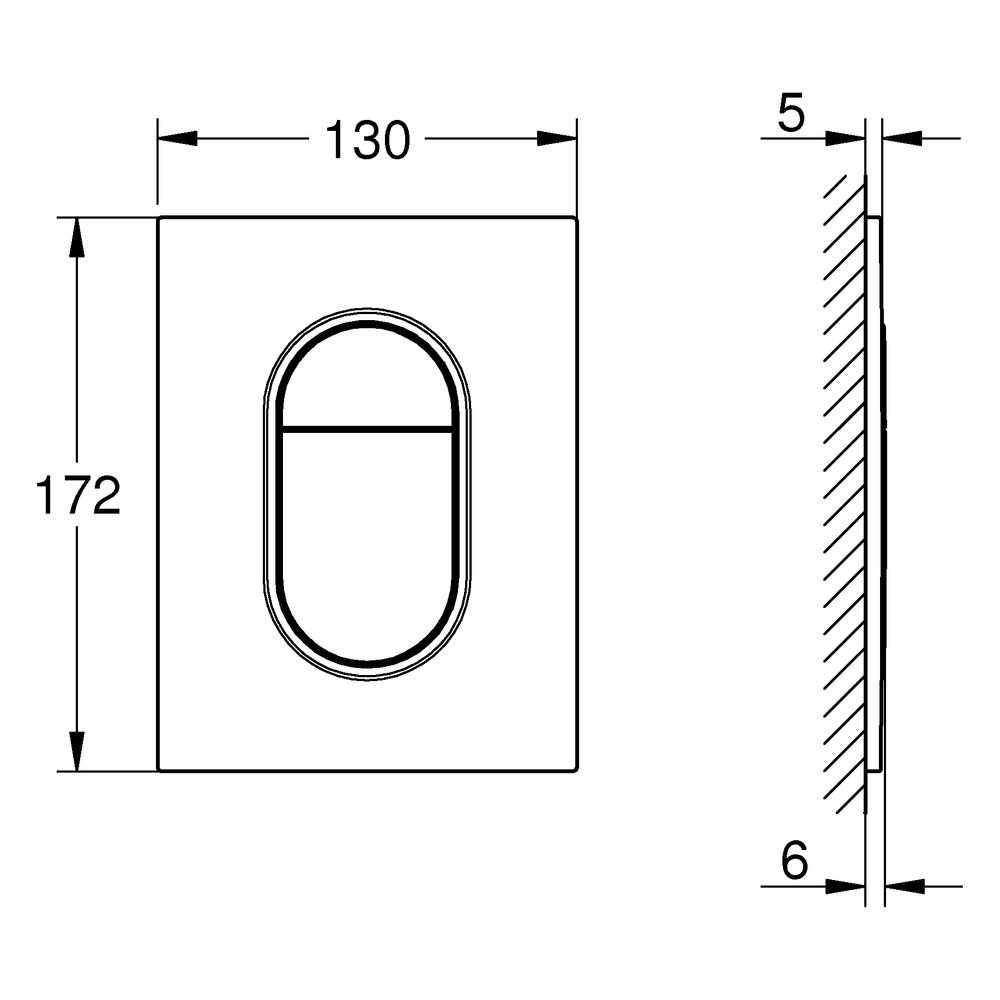 Grohe Arena Cosmopolitan S WC-Betätigung, 2-Mengen-Spülung oder Start-Stopp-Betätigung,... GROHE-37624GN0 4005176529092 (Abb. 5)