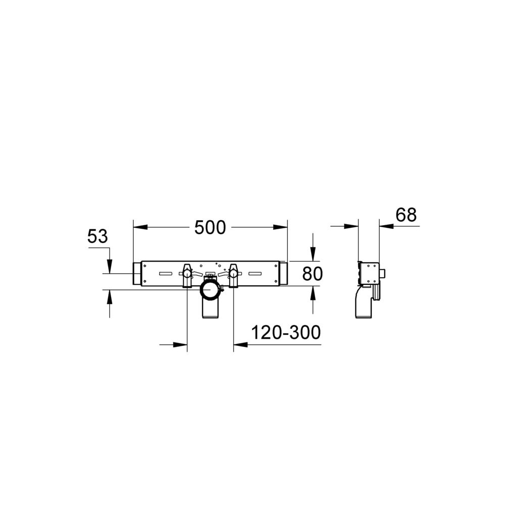 Grohe Rapid SL Armaturenhalterung für Küchenspüle Leichtbau-Ständerwand, Stahl, 38437000... GROHE-38437000  (Abb. 3)