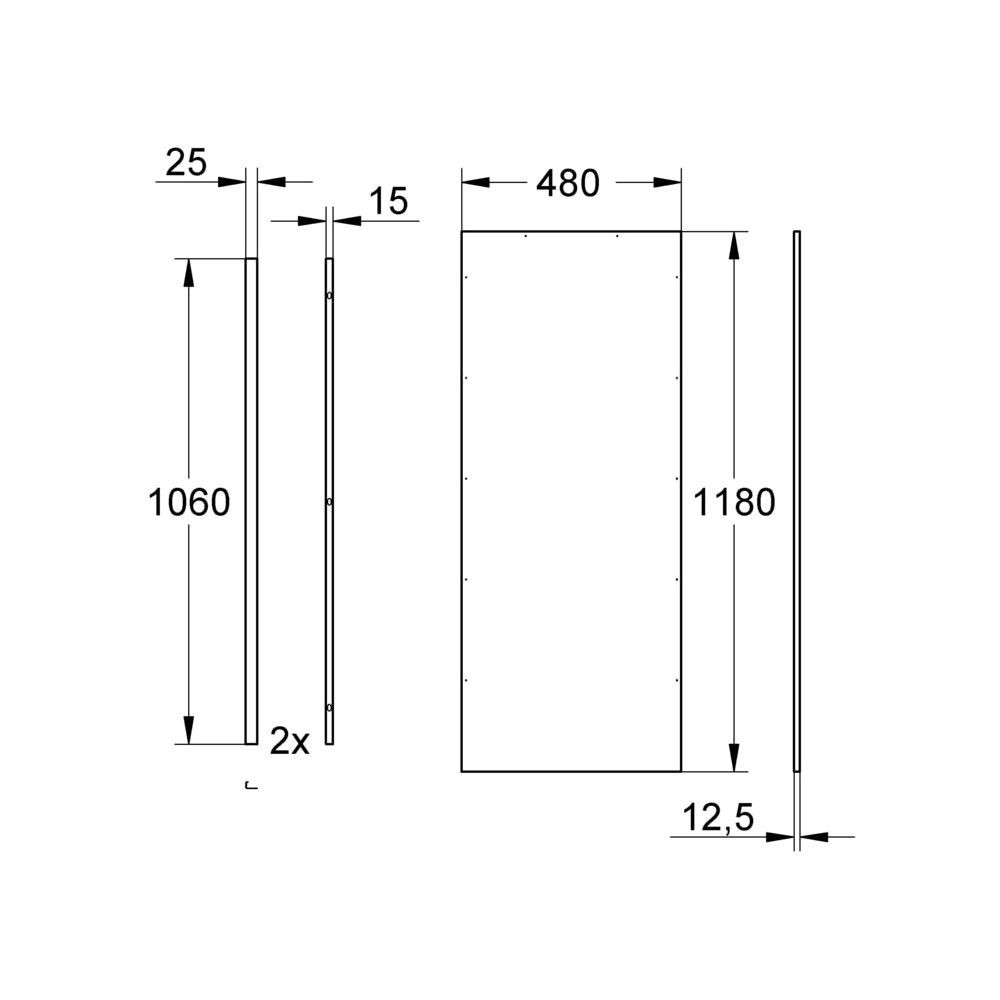 Grohe Rapid SL Verkleidung, 1,13m Bauhöhe, für Bidet, Urinal oder Elementzwischenräume, ohne Ausschn... GROHE-38630001  (Abb. 3)