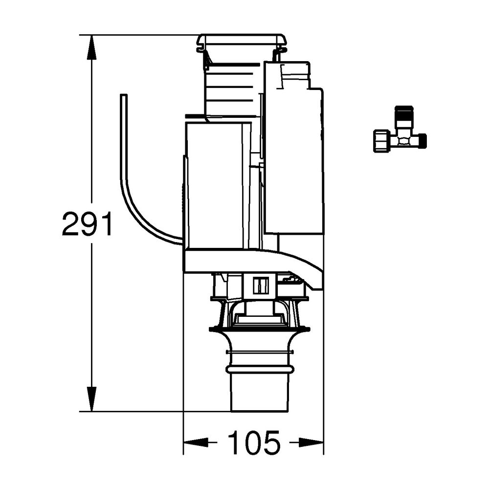 Grohe Umrüstset für Spülkasten 6 Liter, 2-Mengen-Ablaufventil AV1, mit Ventilsitz für 6... GROHE-38735000 4005176837500 (Abb. 7)
