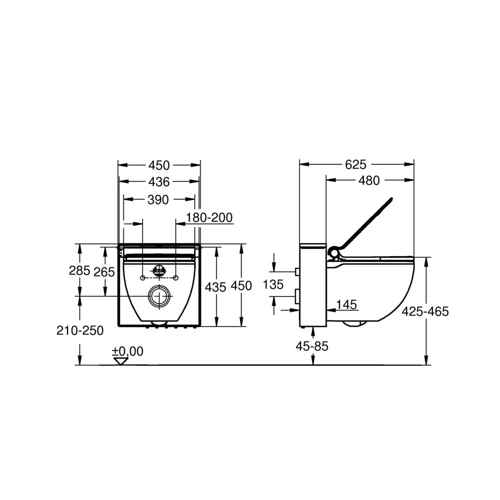 Grohe Sensia IGS Dusch-WC Komplettanlage für Unterputzspülkästen, Wandmontage, Alpinweiß/Schwarz, 39... GROHE-39111LK0  (Abb. 3)