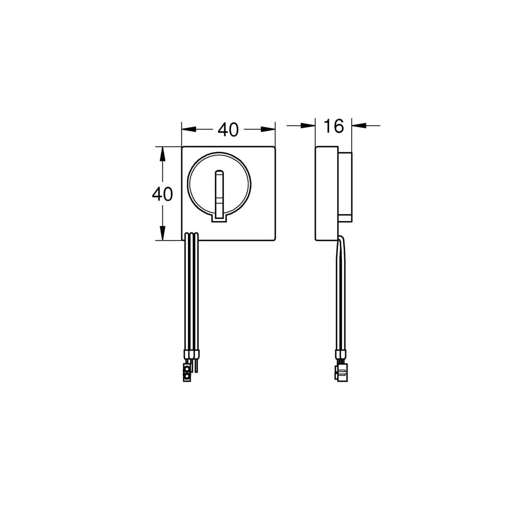 Grohe Funk-Wand-Sender für Funk-Elektronik 39141000, 38759SD0 und 38778000, Frequenz 868,4 MHz, 3914... GROHE-39142000  (Abb. 3)
